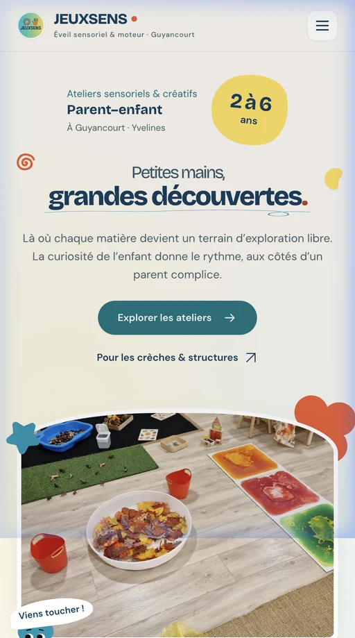 Aperçu mobile du site JEUXSENS